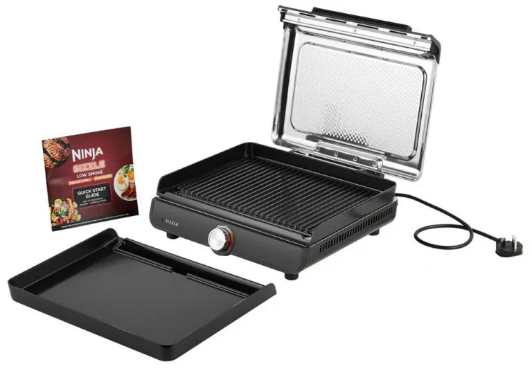 Електрическа скара Ninja GR101EU, 1450W, 28х37 см, Бързо загряване, 60-260C, 2 Плочи, Черен