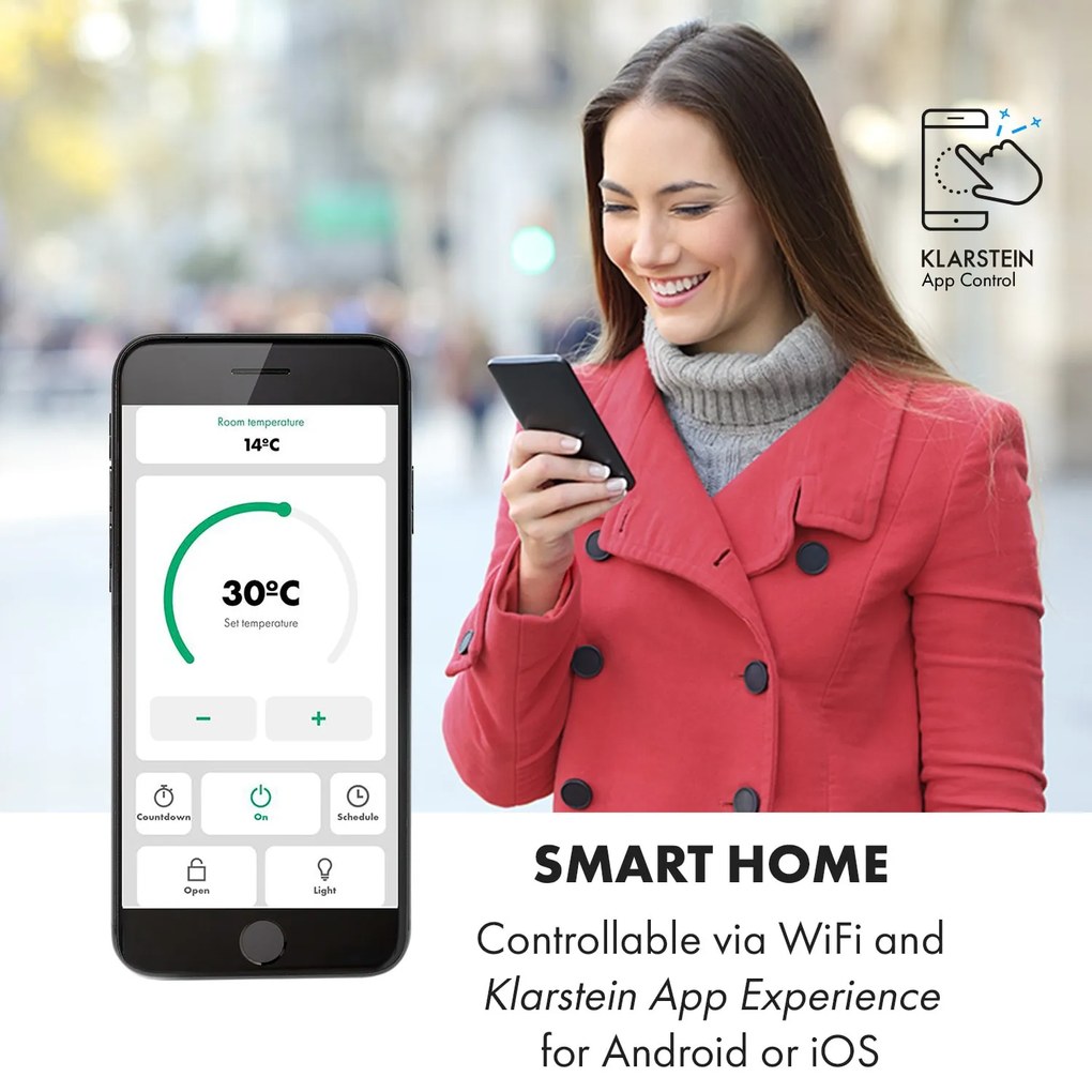 Klarstein Bansin Smart 2500, конвектор, 2500 W, управление през апликация