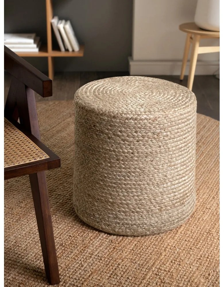 Сиво-бежова табуретка Jutta Greige – Hanse Home