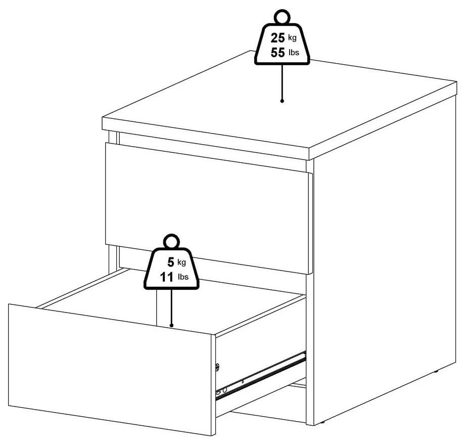 Нощно шкафче в дъбов декор Naia - Tvilum