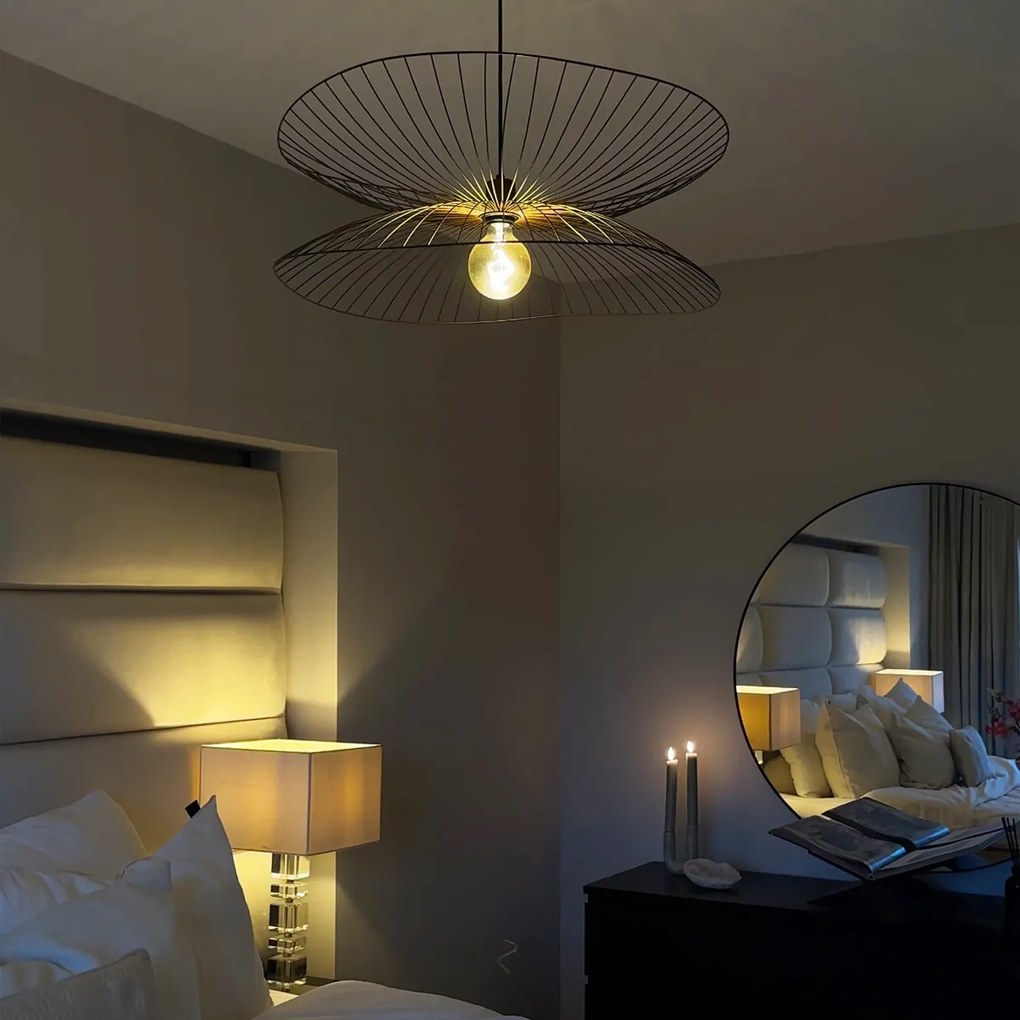 Дизайнерски висящ аплик черен 66 см - Pua