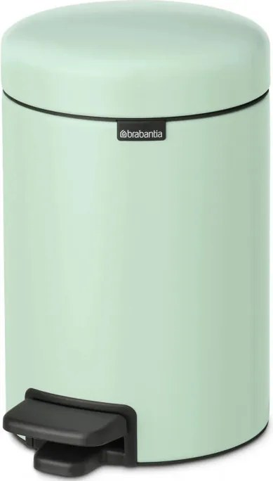 Кош за боклук с педал Brabantia NewIcon 1008835, 3 л, Плавно затваряне, Противоплъзгаща основа, Светлозелен