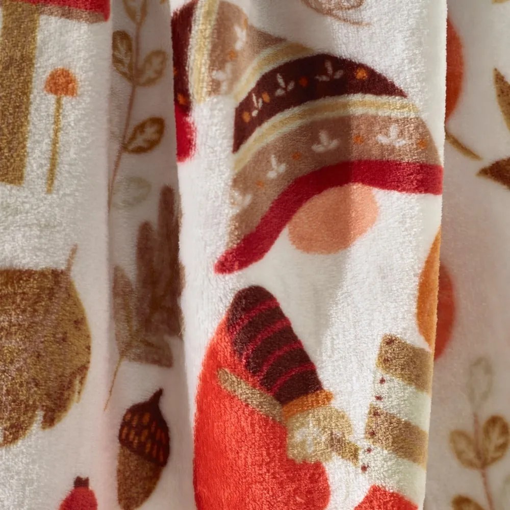 Оранжево-кафяво одеяло от микроплюш 130x170 cm Woodland Gonks – Catherine Lansfield