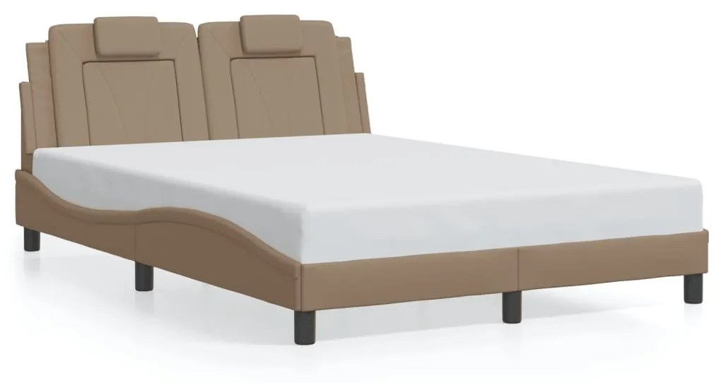 3208086 vidaXL Рамка за легло Viana без матрак, капучино, 120x200 см, изкуствена кожа