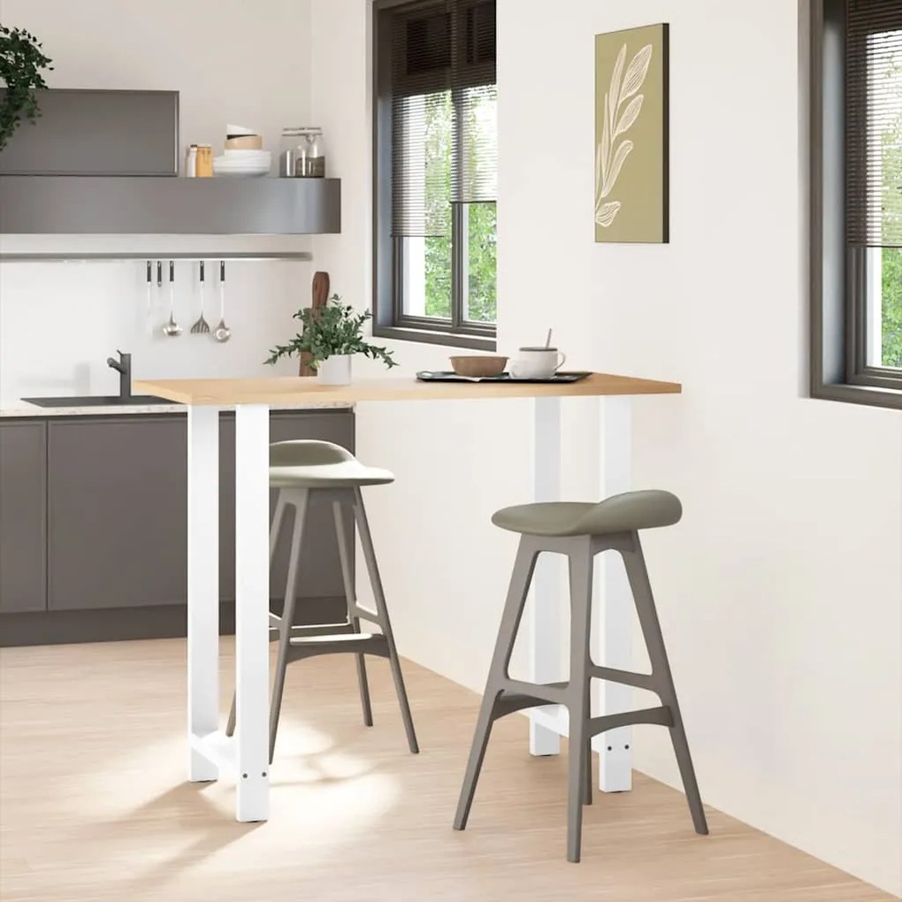 4013357 vidaXL Крака за бар маса, бели, 2 бр., 60 x (110-111) см, стомана