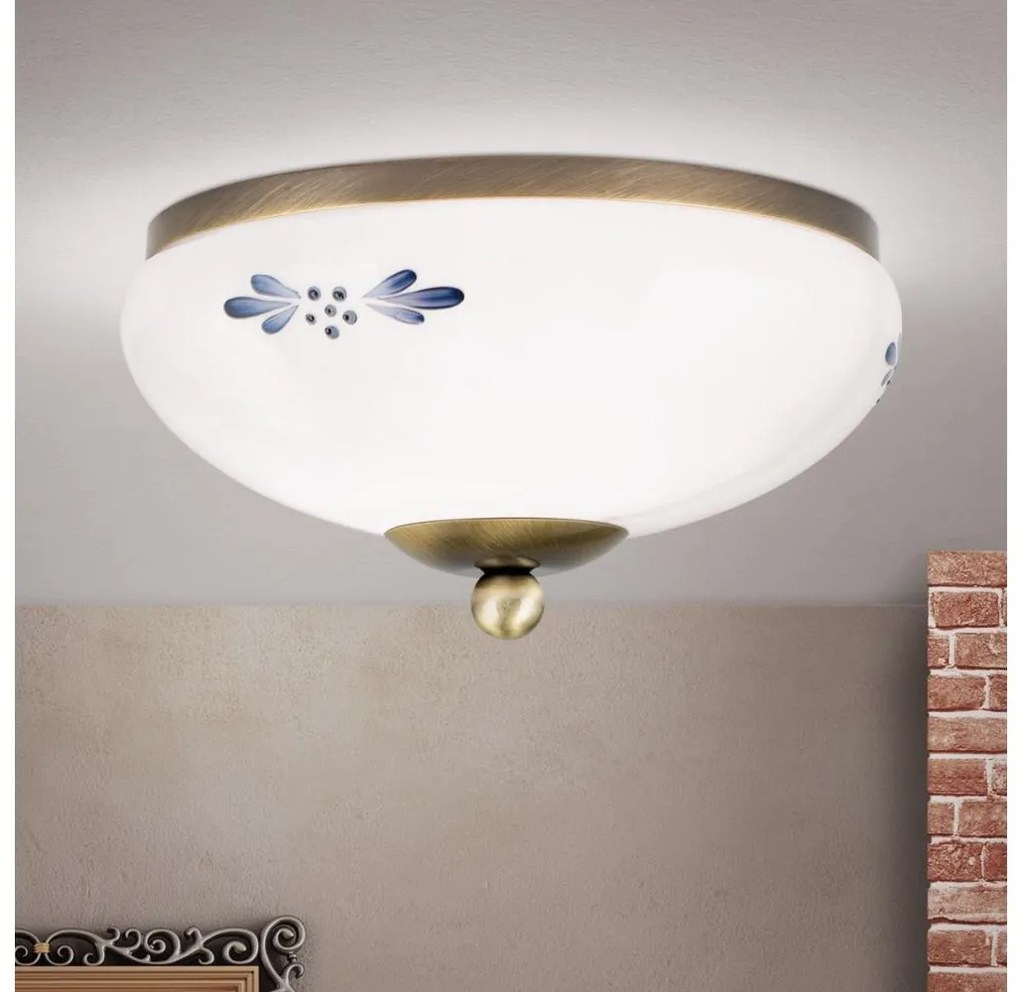 Orion DL 7-672 - Плафон LANDHAUS 1xE27/60W/230V Ø 21 см бронзов/бял