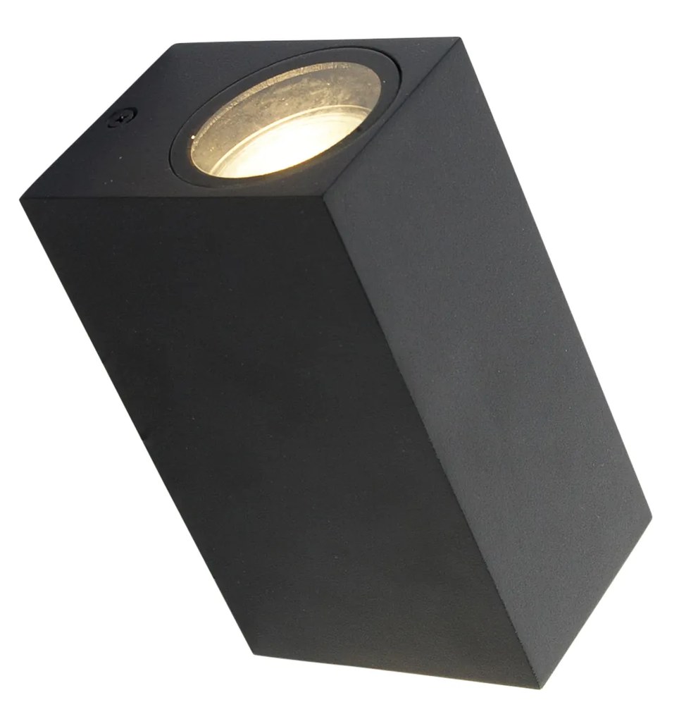 Комплект от 4 модерни стенни лампи черни 2-светлина IP44 - Baleno