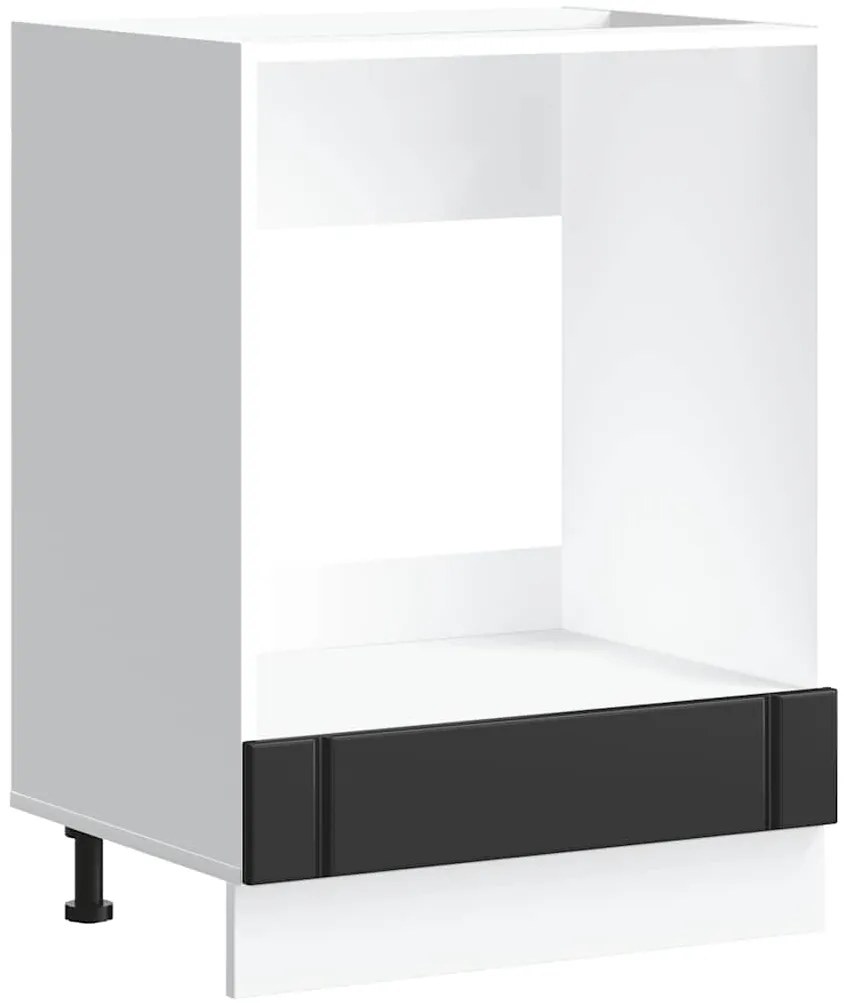 853758 vidaXL Шкаф за фурна, Lucca, черен, инженерно дърво