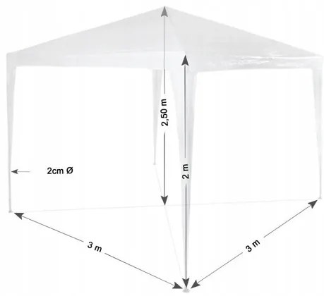 Градинска беседка в синьо HOLLA GARDEN 3 x 3 x 2,5 м