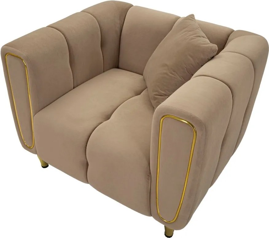 Кафяво-сиво кадифено кресло Alma – Mauro Ferretti