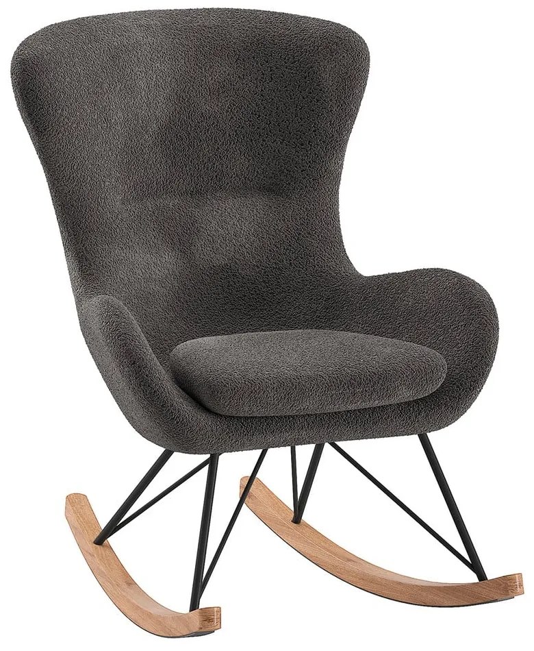 Сив люлеещ се детски стол от плат букле ROCKY – Vipack