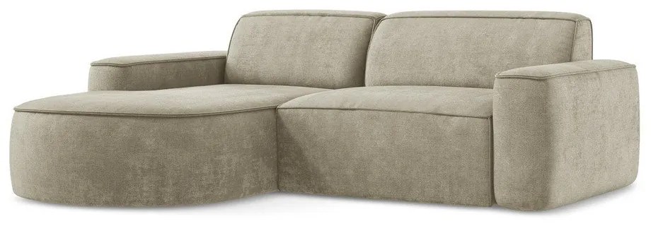 Бежов шенилов ъглов диван (ляв ъгъл) Omao – Makamii