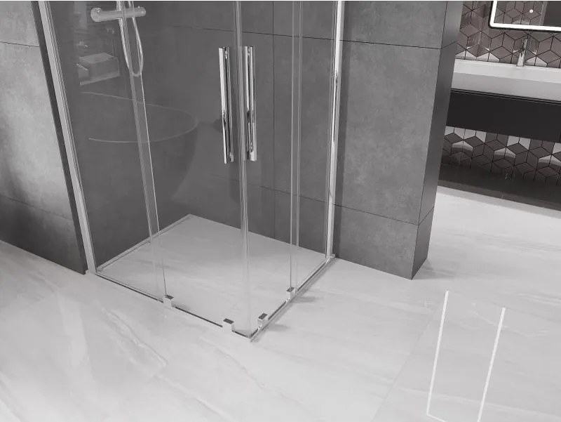 Mexen Velar Душ кабина Duo с плъзгащи се врати 90 x 80 см, прозрачна, хром