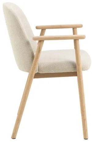 РОДЕРИК Бежов (тъкан Апия 453)/рамка от избелен омаслен дъб - ДЪРВЕН СТОЛ ШЕНИЛ ЗА ВСЕКИДНЕВНА ТРАПЕЗАРИЯ КУХНЯ РЕТРО