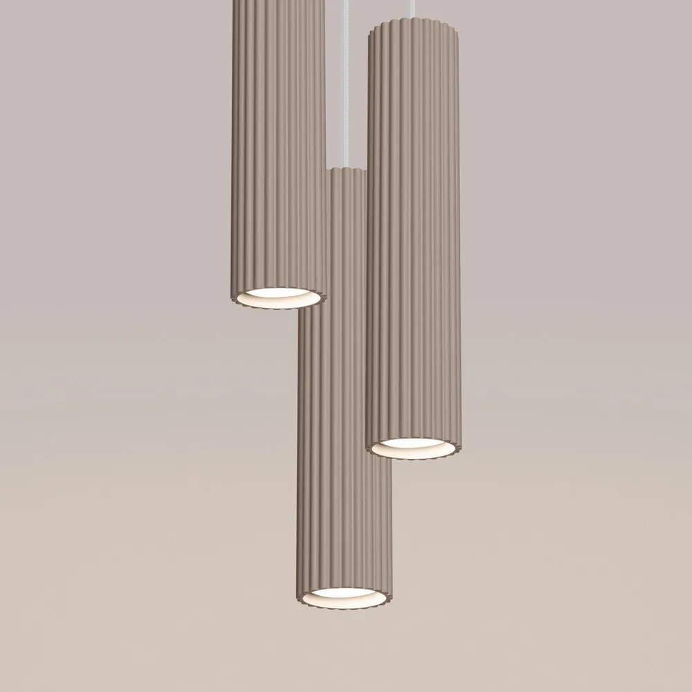 Кафяво-сиво метално висящо осветително тяло ø 19,5 cm Gleam – Sollux