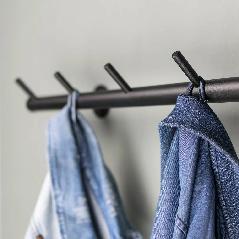 Черна метална стенна закачалка 55 cm Odin – Spinder Design