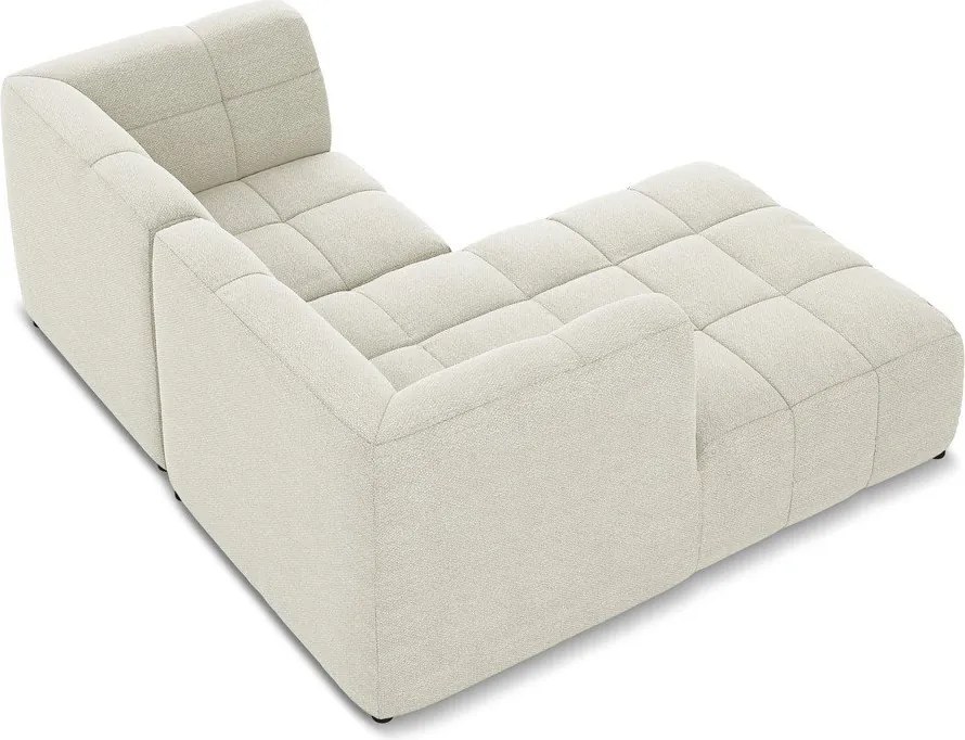 Бежов ъглов диван от прежда с примки от букле (ляв ъгъл) Aloha – Makamii