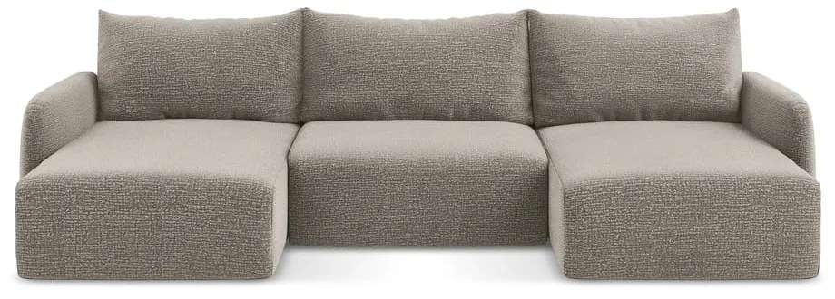 Бежов разтегателен ъглов диван с място за съхранение Kalena – Makamii