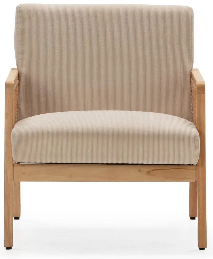 Бежов велурен фотьойл Debra – Marckeric