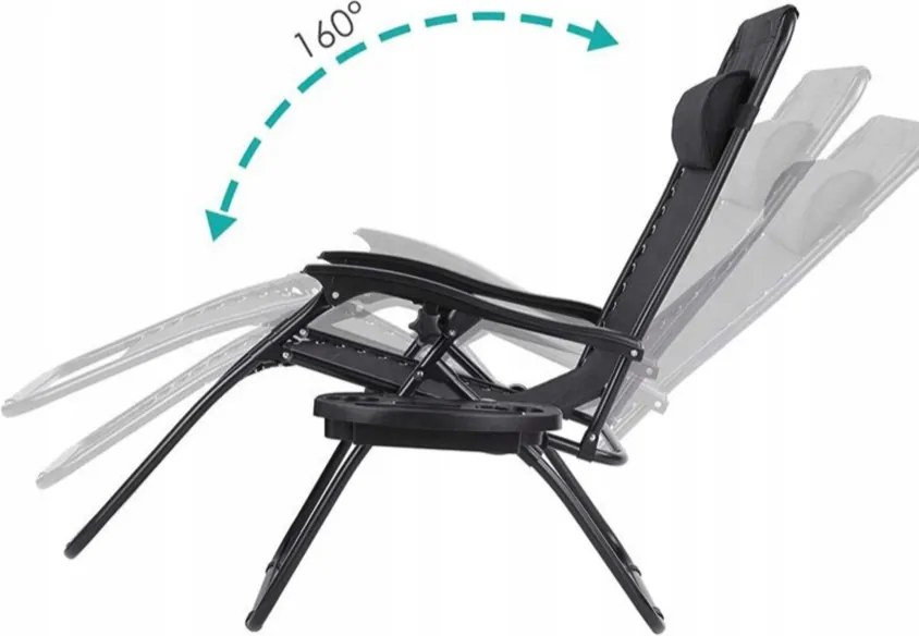 Комплект от 2 градински стола с маса - черен