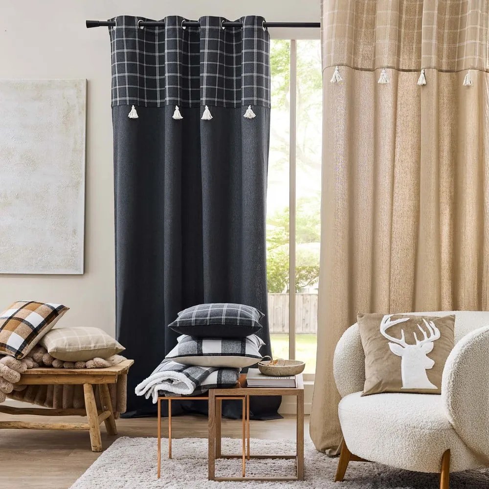 Сиво одеяло от шерпа 125x150 cm Ecossais – douceur d'intérieur