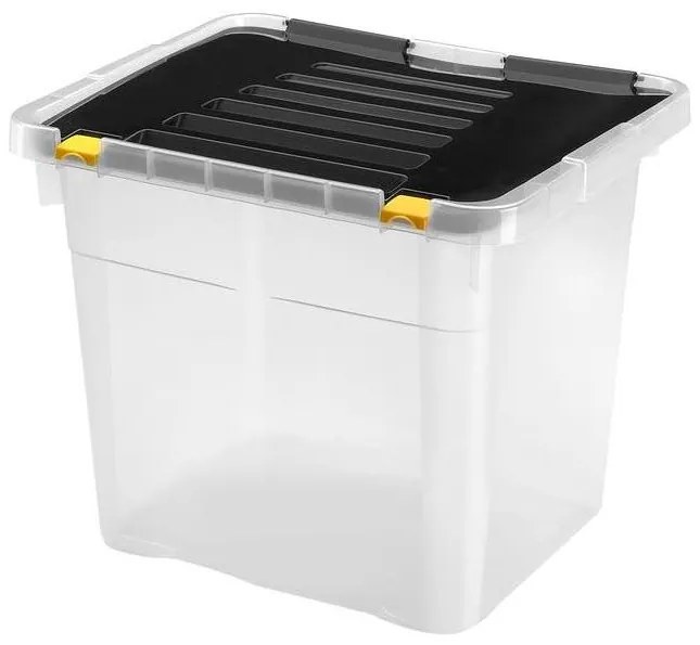Кутия за съхранение 36 л, черна/прозрачна