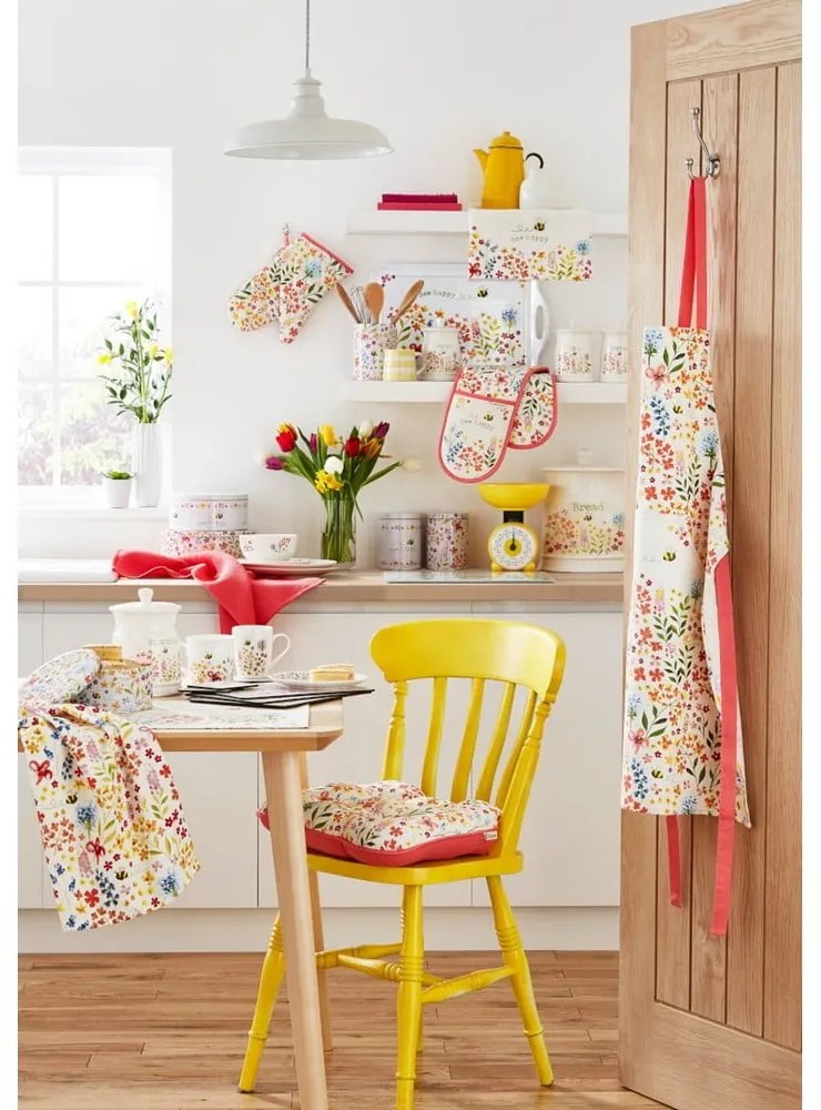 Двустранна памучна възглавница за седалка Be Happy Bee Happy - Cooksmart ®