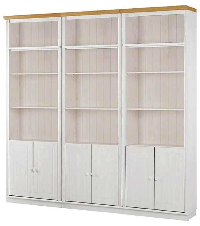 Бяла библиотека от масивен бор 222x223 cm Anita – Støraa