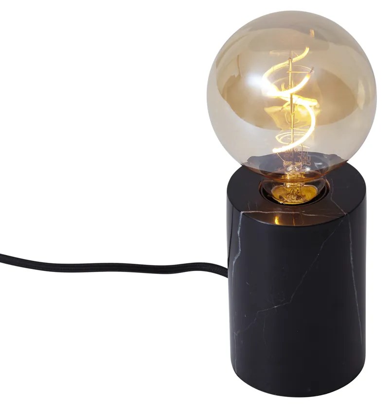 Модерна настолна лампа черна мраморна - Marissa