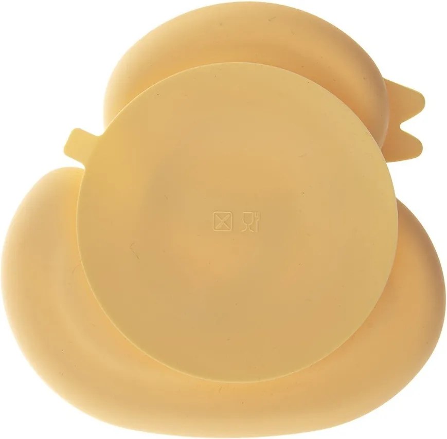 Жълта силиконова детска чиния 19x19,5 cm Chicken – Orion