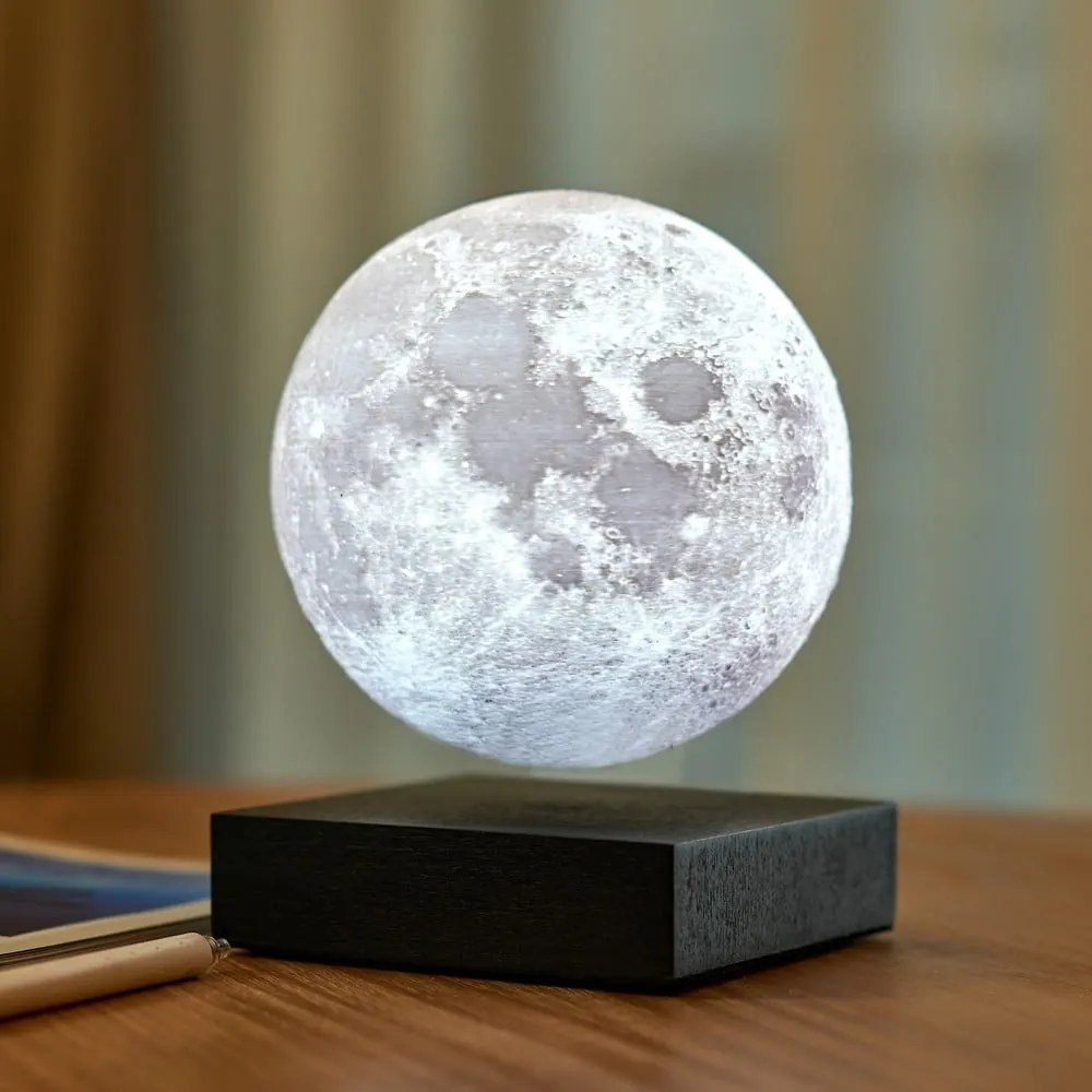 Черна светлинна декорация за контакт ø 12 cm Moon – Gingko