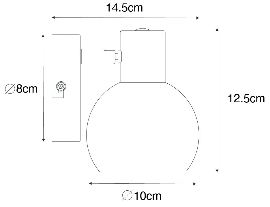 Прожектор в стил Арт Деко златен със зелено стъкло - Vidro
