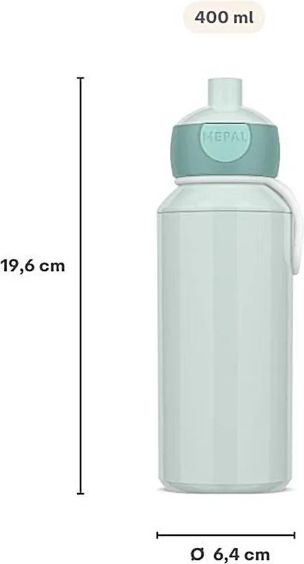 Светлорозова пластмасова детска бутилка 400 ml Fairy Garden by Little Dutch – Mepal