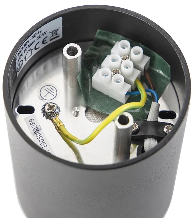 Дизайнерски повърхностно монтиран прожектор черен GU10 50mm - Tubo Honey