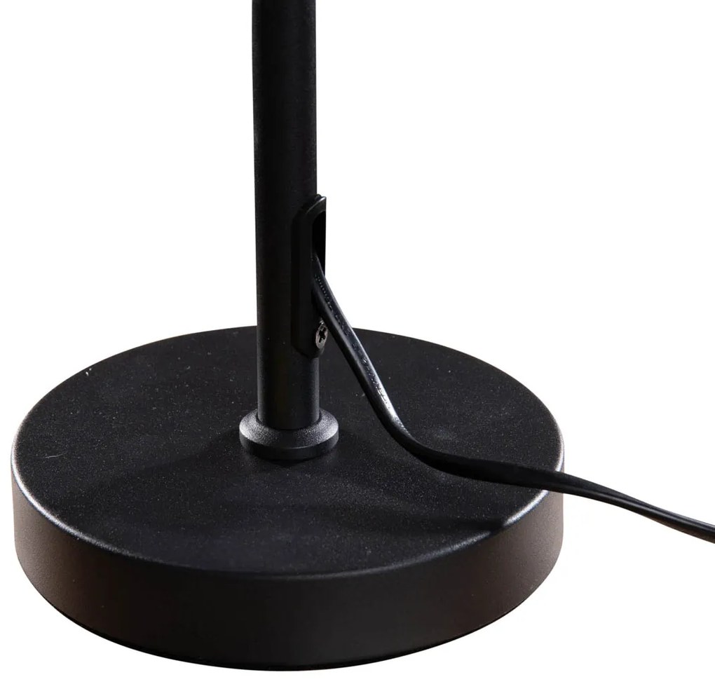 Лампа за маса черна с овална ленена абажура бяла 35см - Parte