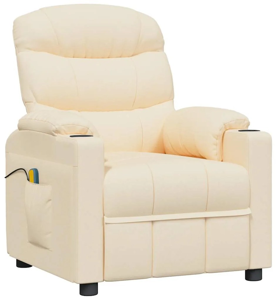 348091 vidaXL Масажен стол, кремав, текстил