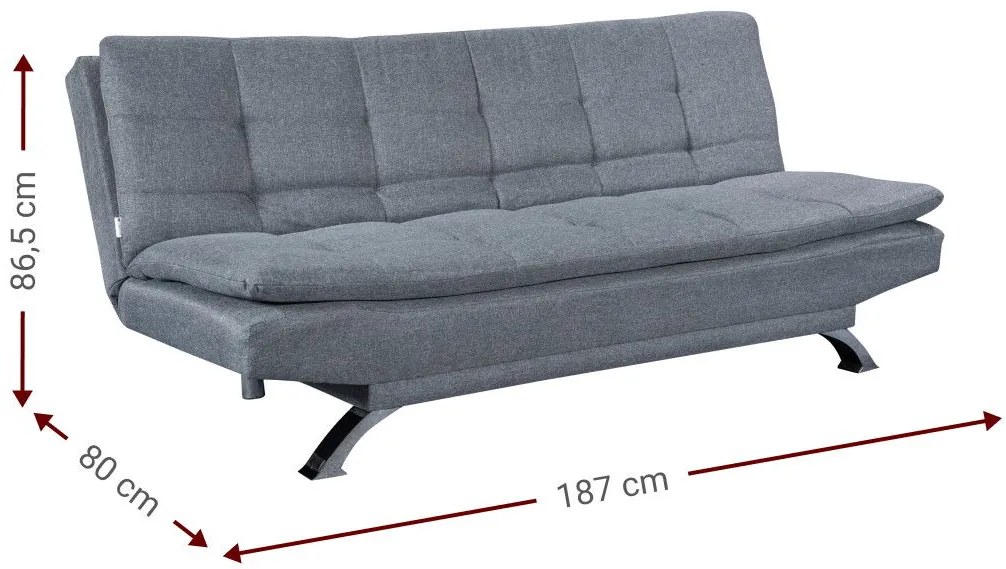 Разтегателен диван Luca-Сив