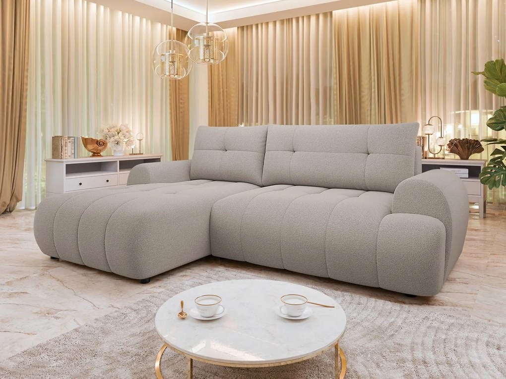 Ъглов диван Fiorano-Бежово-Ляв