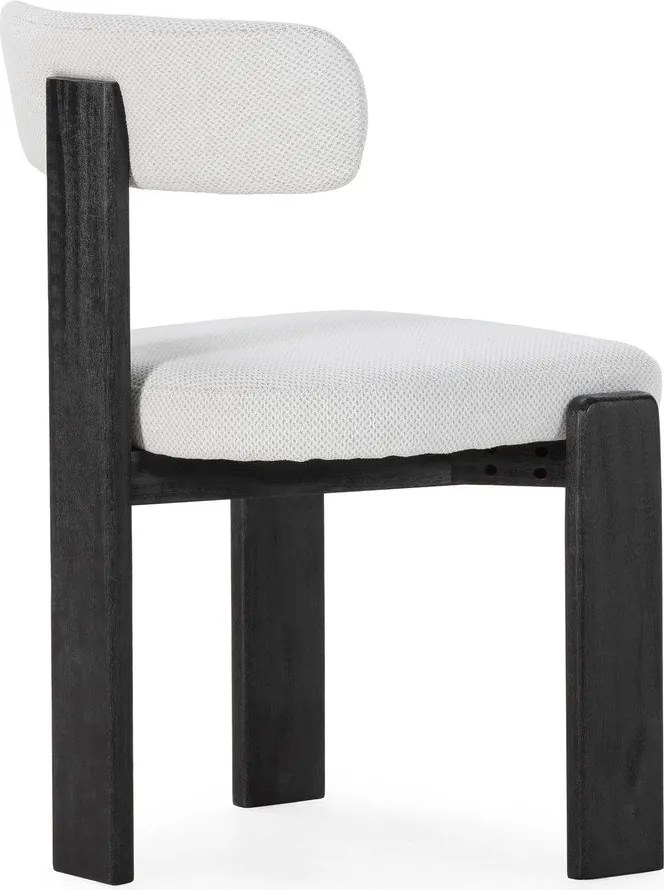 Черни/светлосиви тапицирани трапезни столове в комплект 2 бр. Nadia – MOME