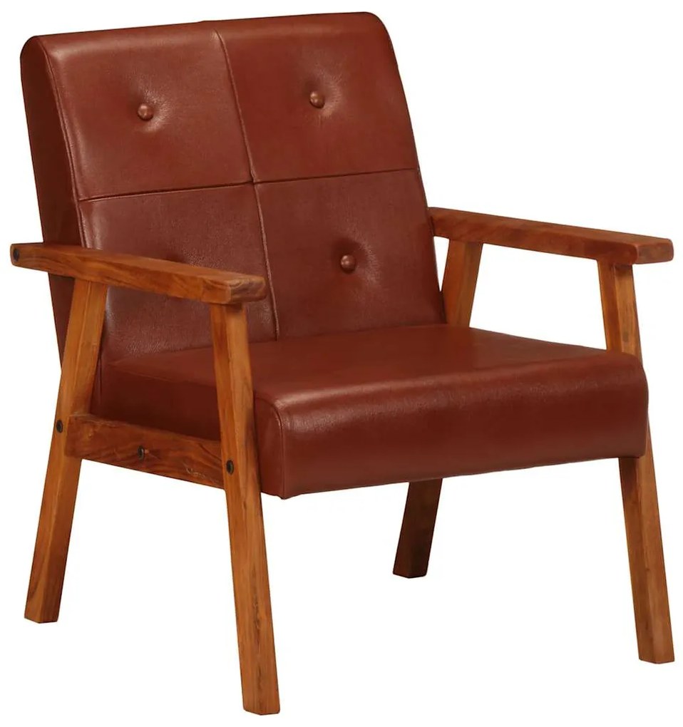 247641 vidaXL Фотьойл, кафяв, естествена кожа