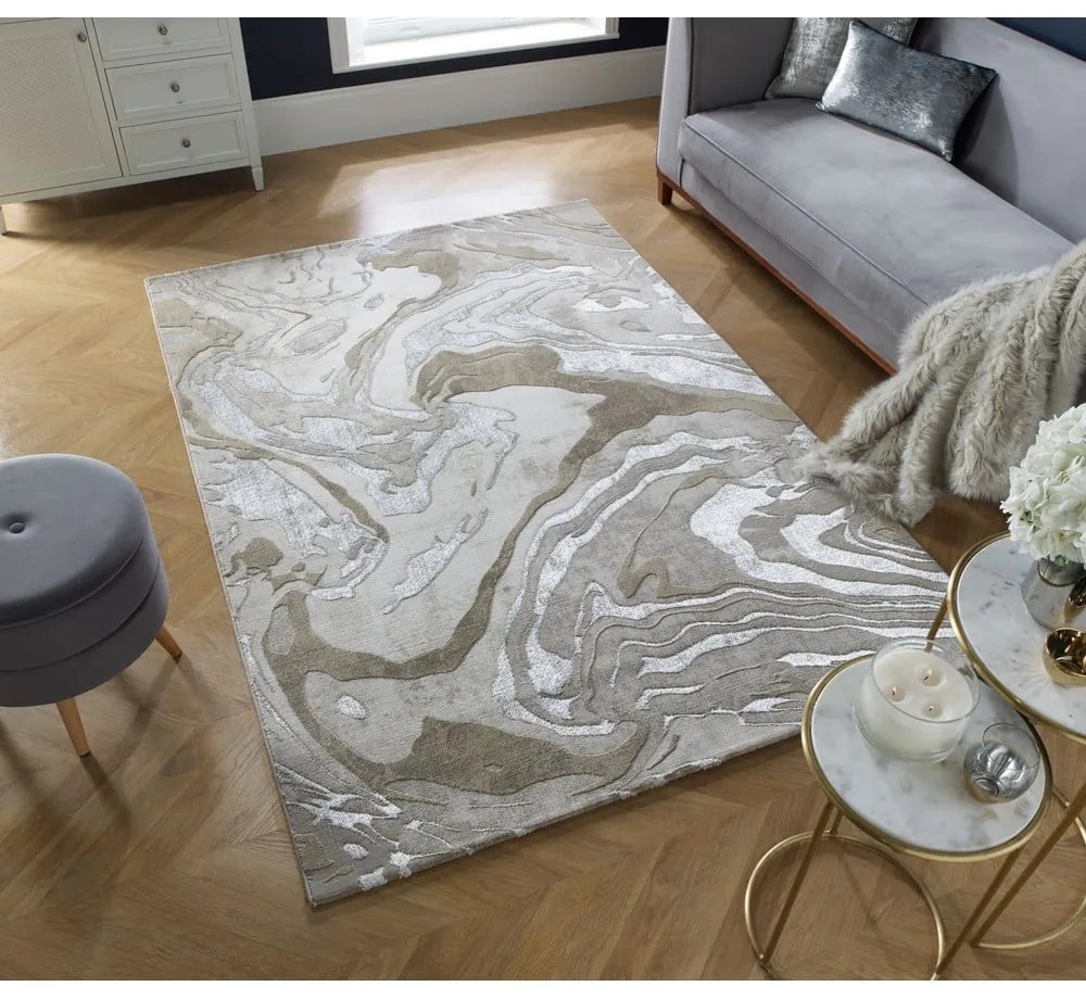 Бежов килим 300x400 cm Marbled – Flair Rugs