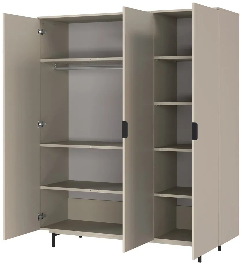 Сив детски гардероб 158x190x54 cm Tomino – Germania