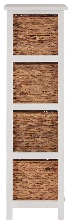 Шкаф за баня от масивна дървесина от павловния в бяло и натурално 32x100 cm Padstow - Premier Housewares