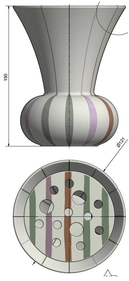 Ваза от каменна керамика, височина 15 cm Signature - Kähler Design