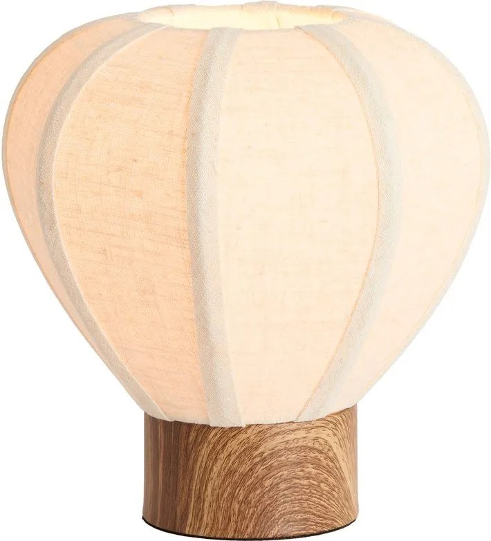 Кремава метална настолна лампа с текстилен абажур (височина 23,5 cm) Kyzo – Light & Living