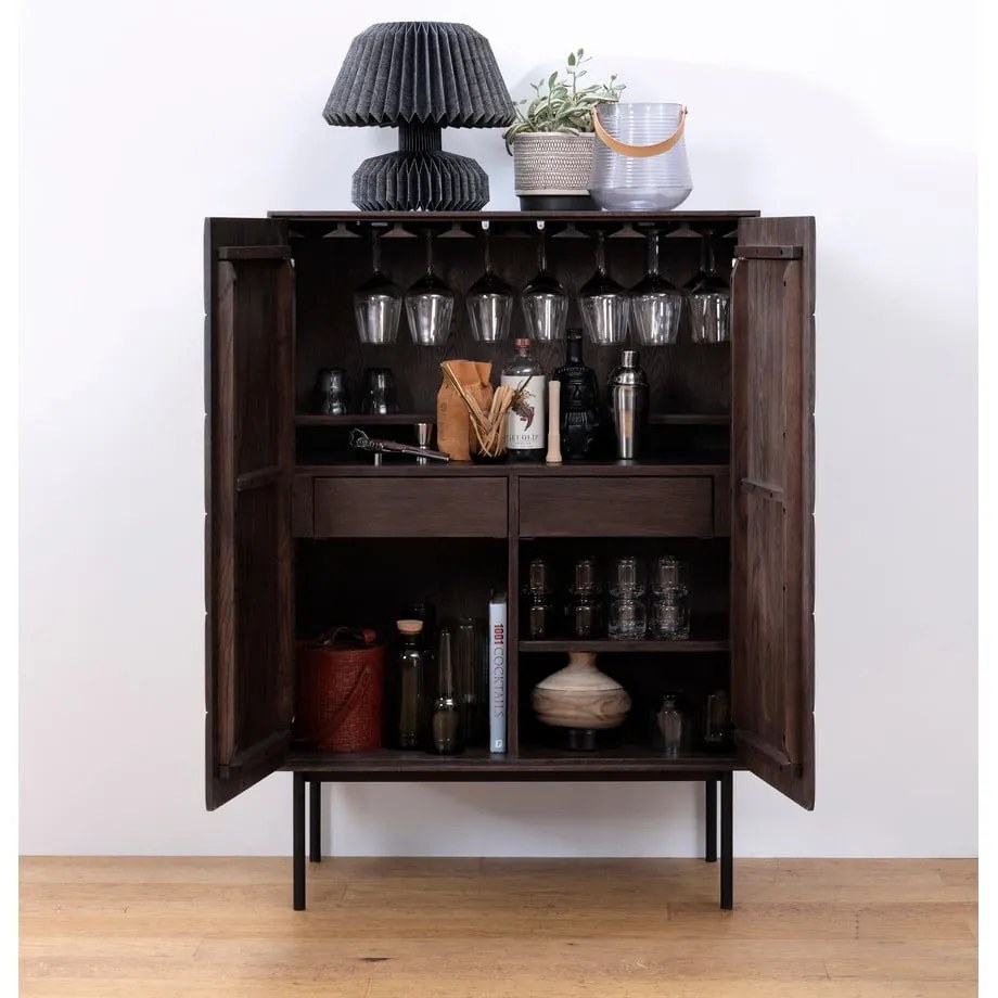 Тъмнокафяв скрин 90x130 cm Latina – Unique Furniture