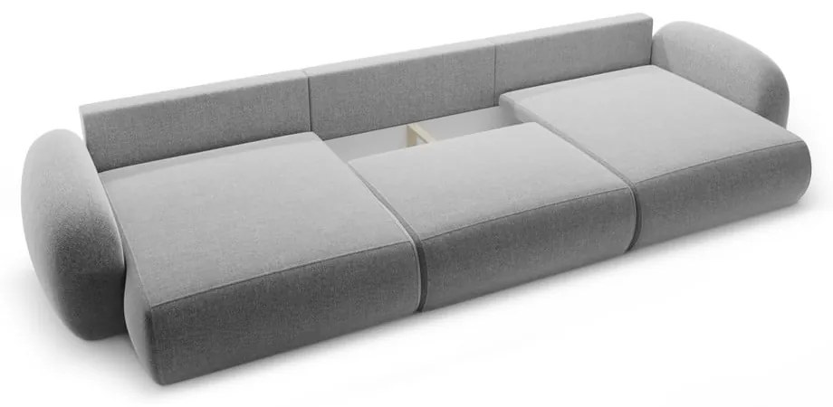 Светлосив шенилов сгъваем/с място за съхранение ъглов диван (U форма) Tonale – Cosmopolitan Design