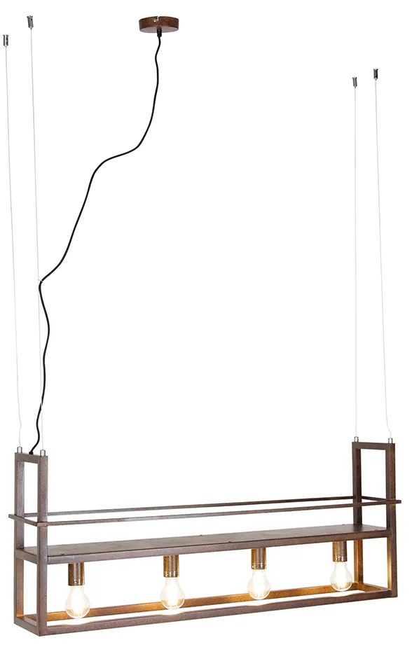 Интелигентен висящ аплик ръждиво кафяв с рафт с 4 Wifi A60 - Cage Rack