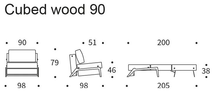 Сив диван стол Wood Twist Гранит Cubed - Innovation