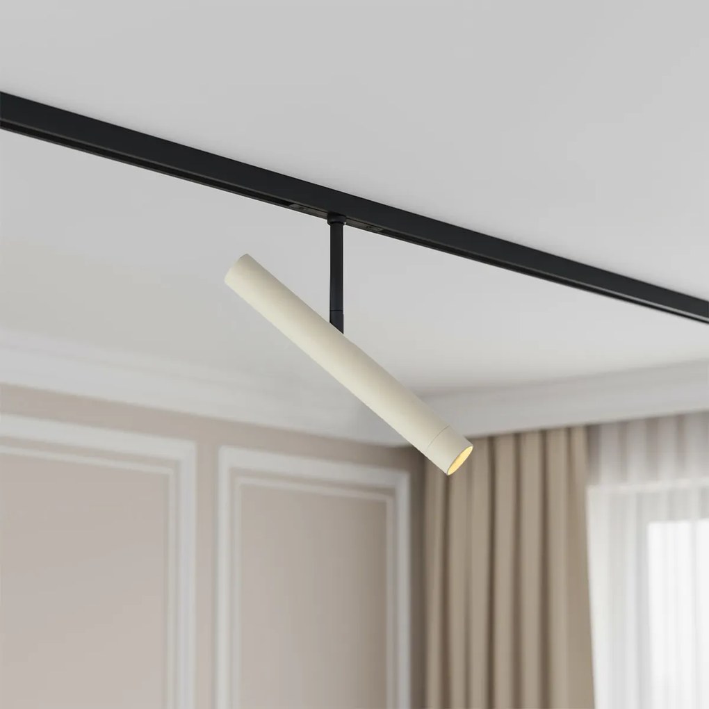 Модерен спот бежов с черно за 1-фазна релсова система - Slimline Avery